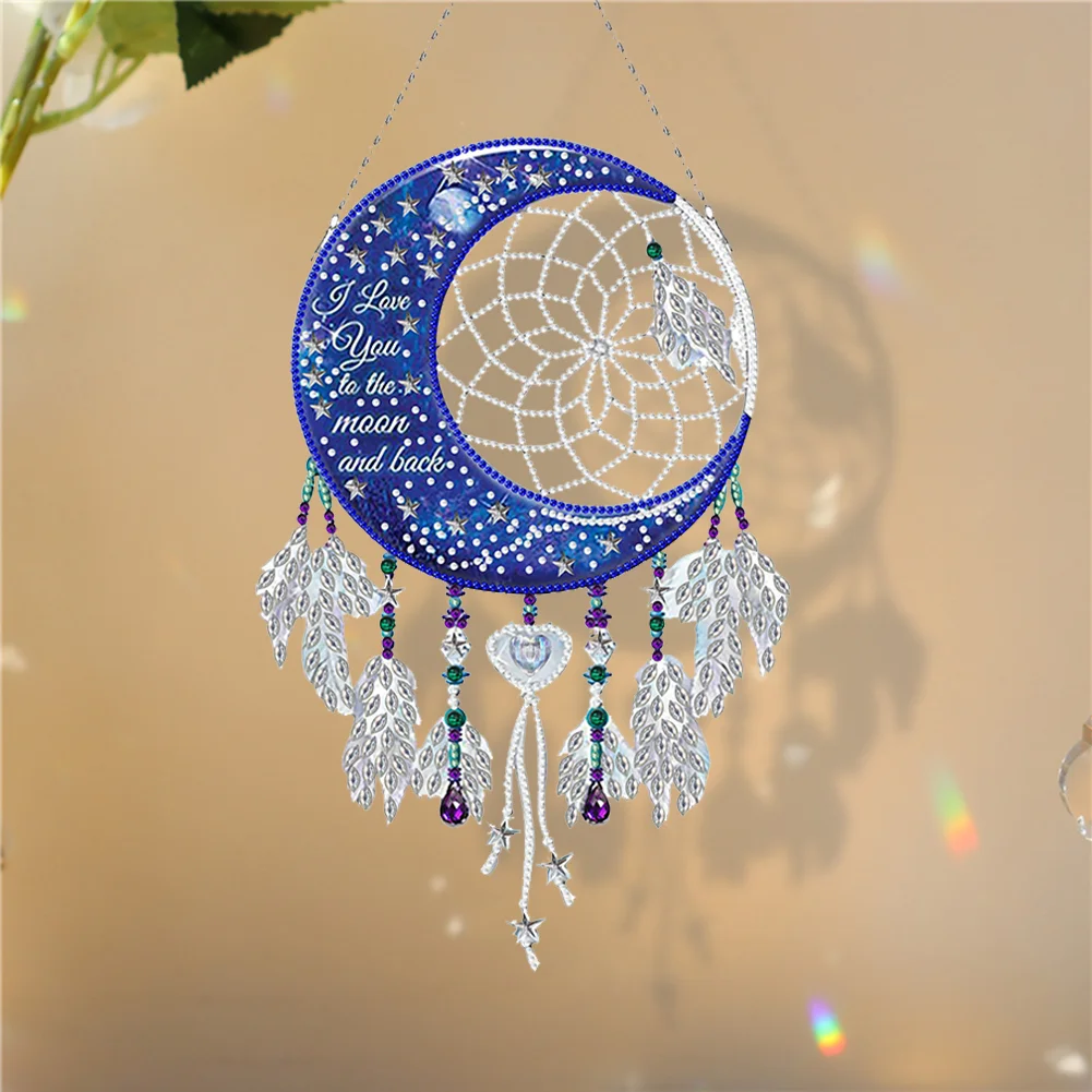 DIY Wolf Single Side Special Shape Diamond Painting Dream Catcher for Home Wall Decor