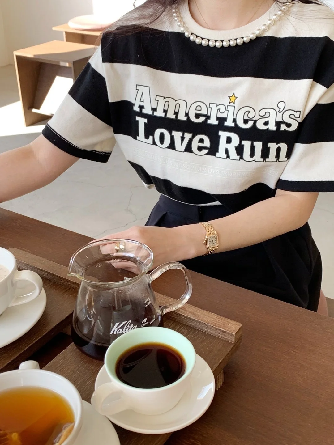 Toloer Toloer Chic Summer French Print Loose Casual Short-Sleeved T-Shirt-Outfit Ideas