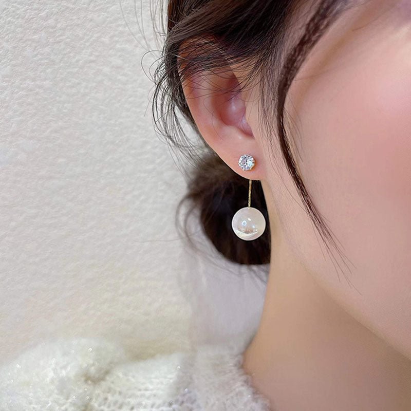 Elegant Rhinestone Pearl Earrings
