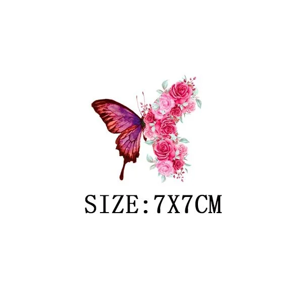 Beautiful Butterfly Thermal Sticker On T-shirt DIY Washable Iron On Hoodies Funny Design On Clothes Patches Appliqued Decoration