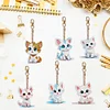 6PCS niedliches Kätzchen doppelseitig - 5d DIY Bastel-Schlüsselanhänger