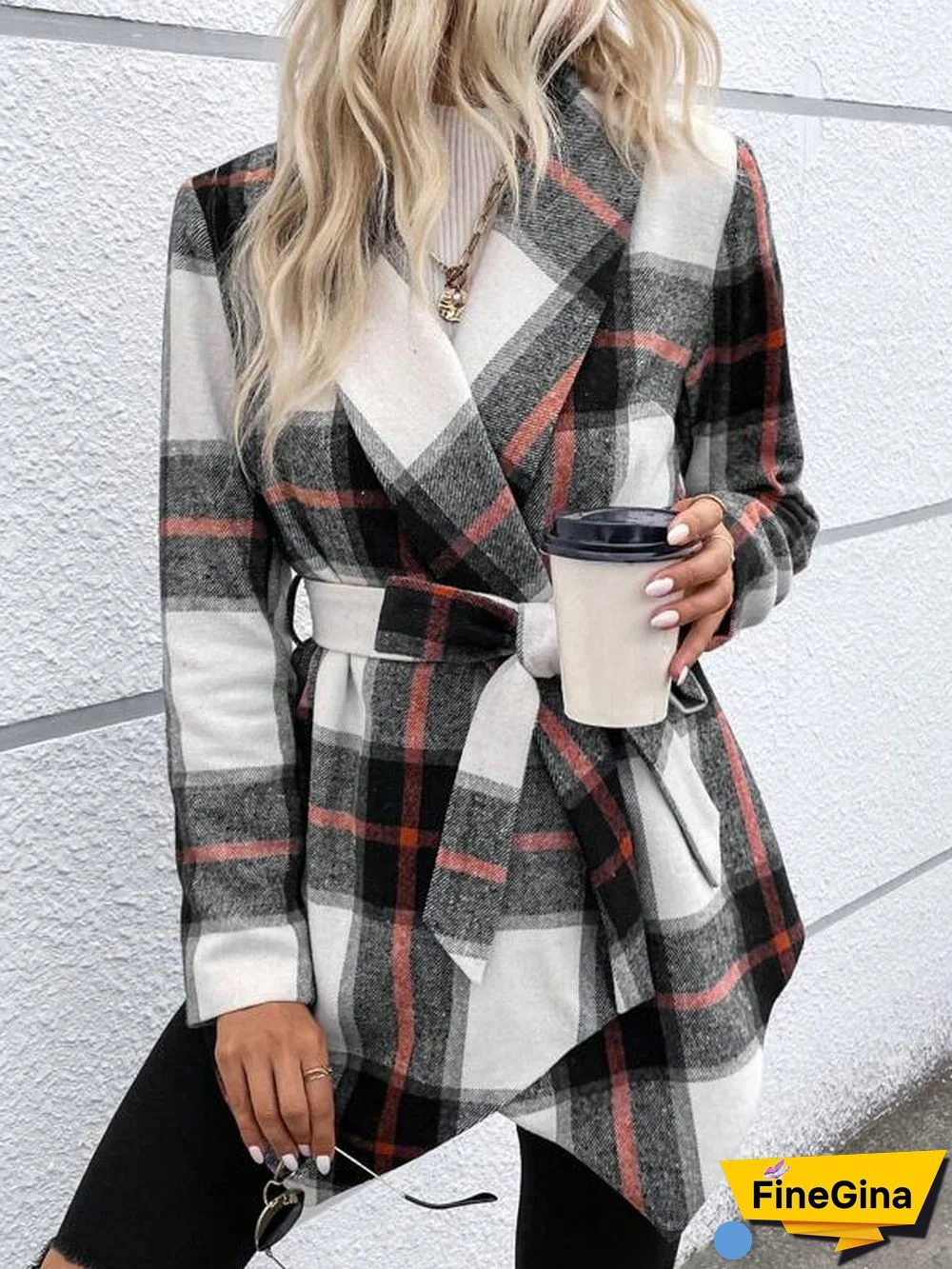 Modern Long Sleeve Plaid Outerwear