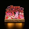 DIY Diamond Painting Kit with Wooden Light Base, Double Side Printed Night Light for Home Office Tabletop Decor