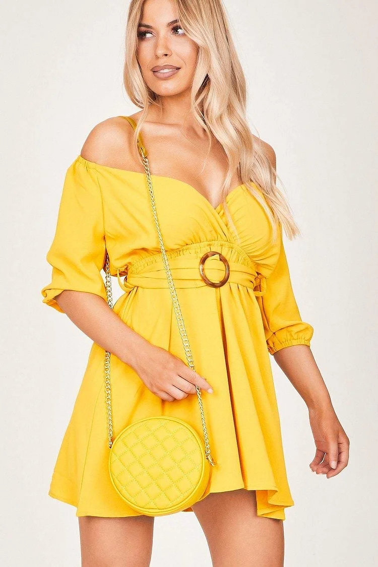 Lucie Yellow Quilted Circle Bag Katch Me