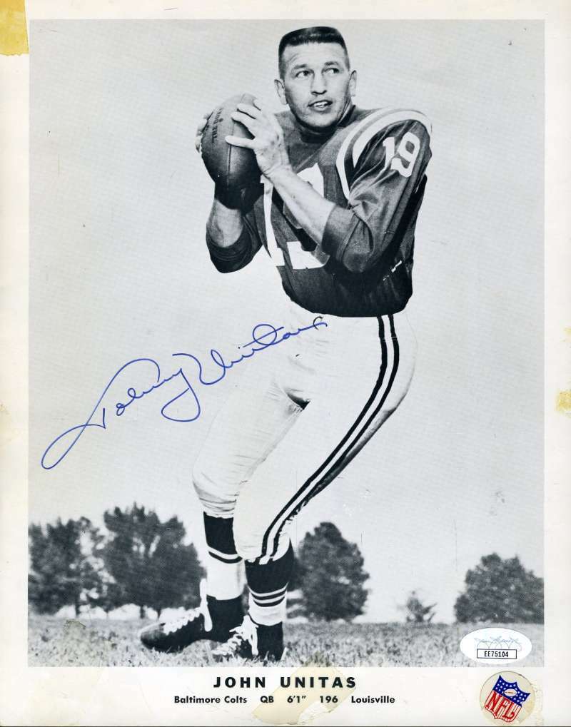 Johnny Unitas Jsa Coa Autograph 8x10 60`s Team Issue Photo Poster painting Hand Signed