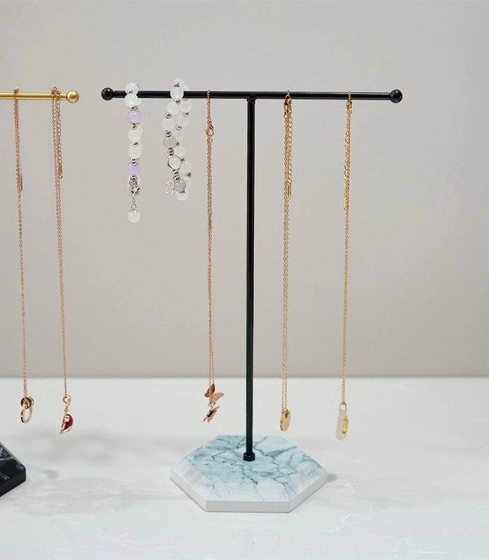 Wood Iron Casual Minimalist Geometric Jewelry Rack