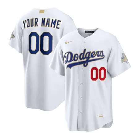 Youth Los Angeles Dodgers Nike White 2026 Gold Collection Authentic Custom Jersey