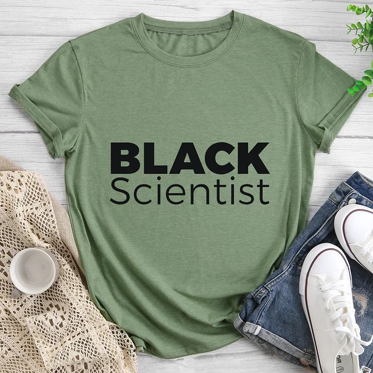 Black Scientist  Round Neck T-shirt