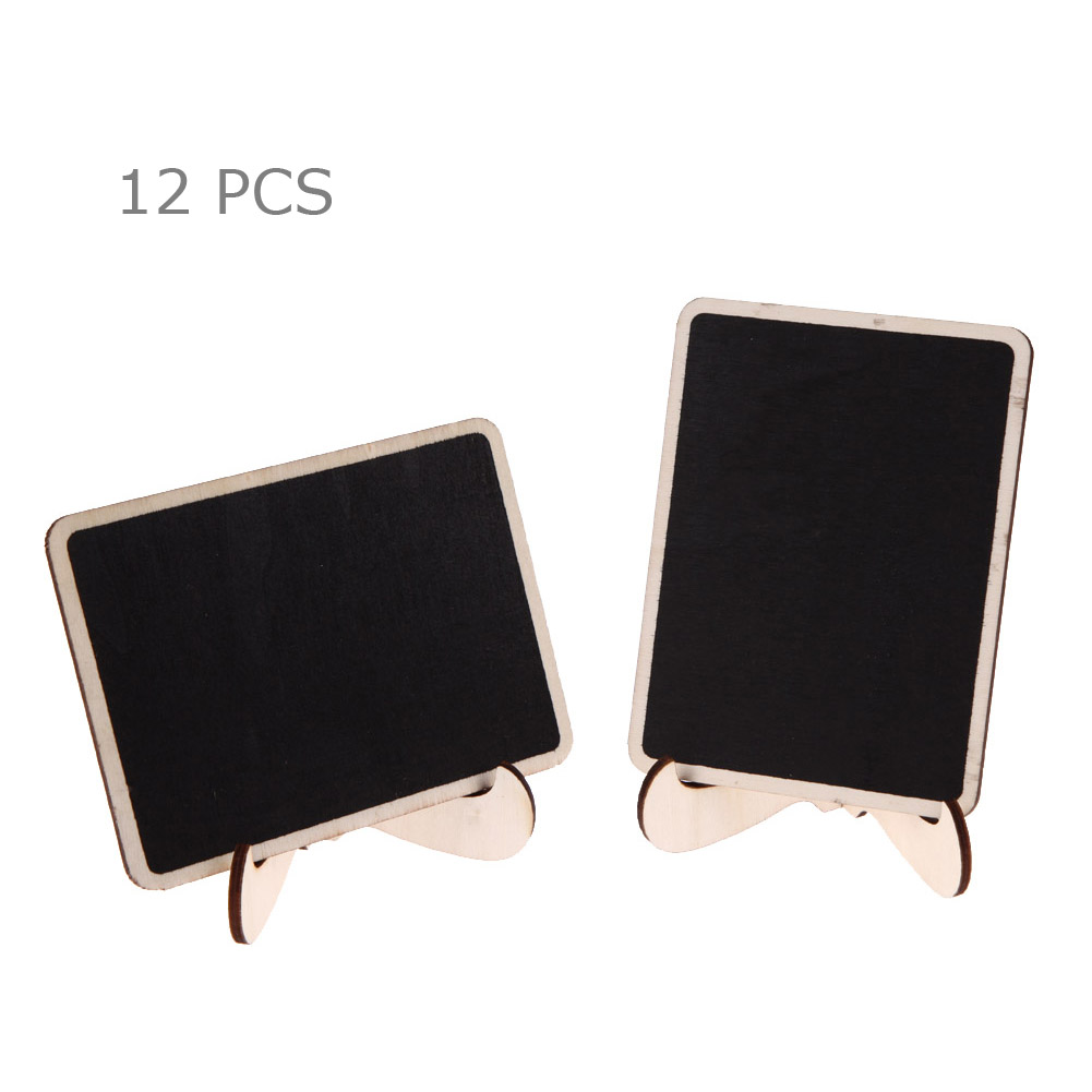

12Pcs DIY Assembled Mini Blackboard Wooden Message Wedding Party Labels, 501 Original