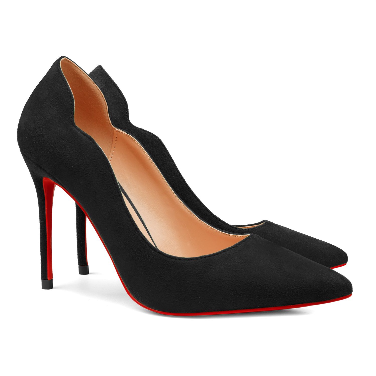 100mm Women's High Heels for Party Wedding Red Bottom Suede Pumps-vocosishoes