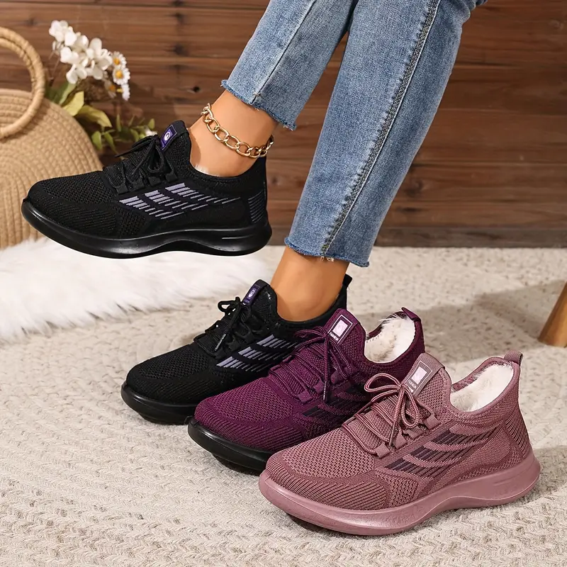 damskie zimowe podszyte polarem pogrubione botki wsuwane okrągłe noski płaska podeszwa wygodne buty na co dzień z pluszową miękką cholewką z tkaniny trwała podeszwa pu na zimną pogodę brązowy szary granatowy buty zimowe obuwie na zimną pogodę Szczegóły produktu 0