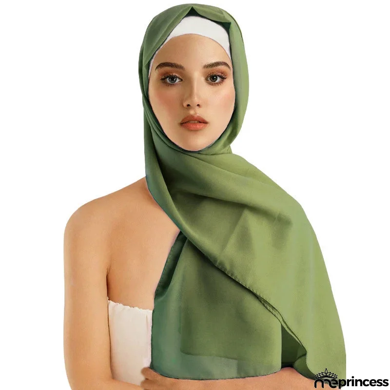 Women's Polyester Head Wrap Quick-Dry Solid Pattern Trendy Scarves