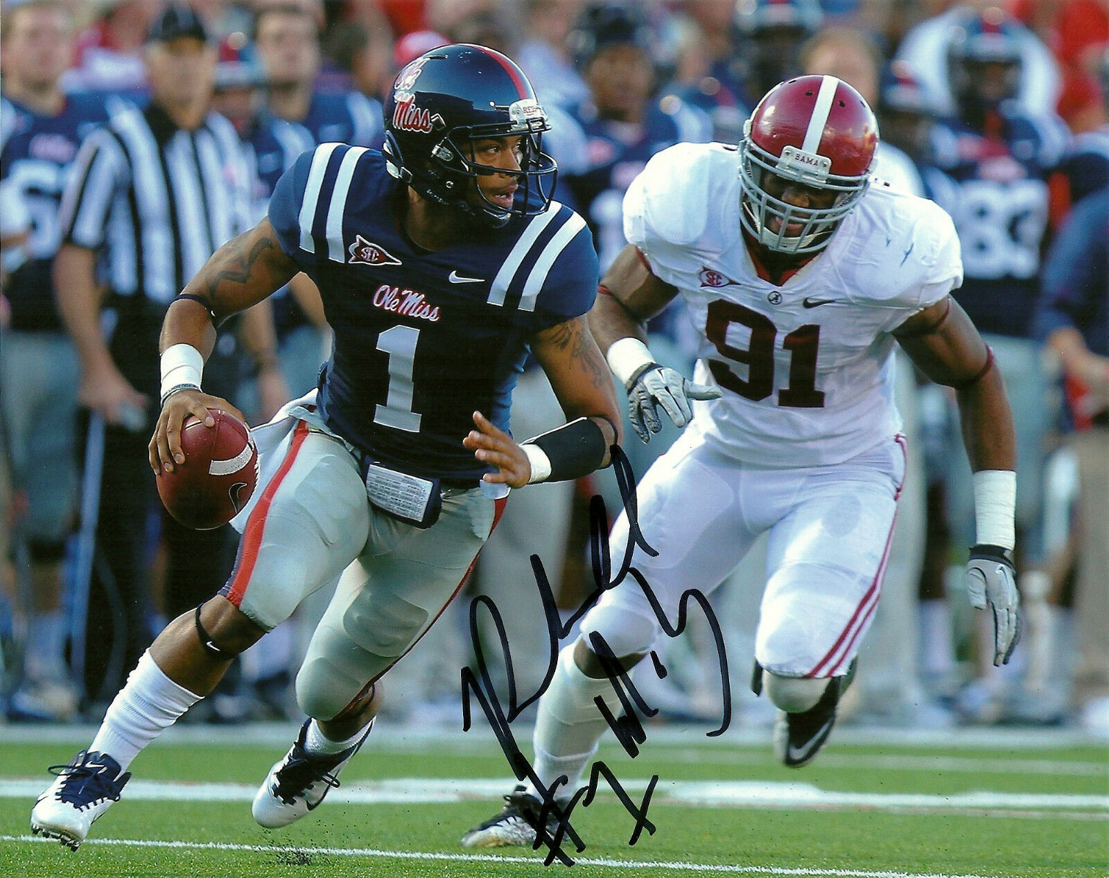 RANDALL MACKEY HAND SIGNED OLE MISS REBELS 8X10 Photo Poster painting W/COA MISSISSIPPI