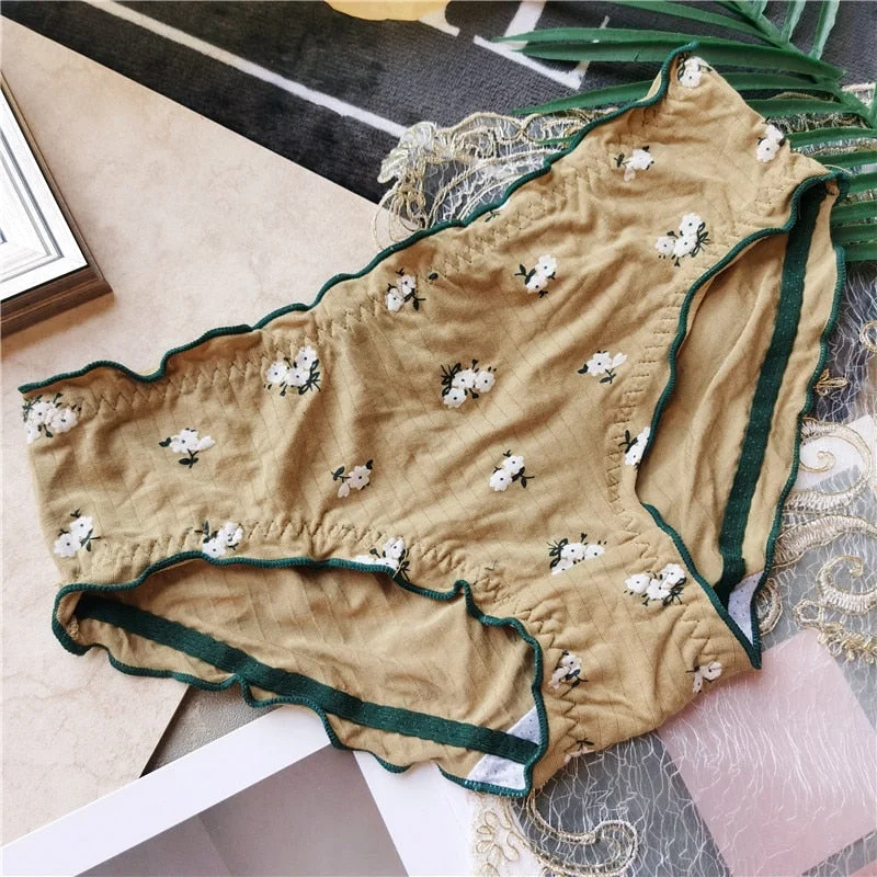 New Women's Cotton Underwear Fashion Contrast Color Hollow Out Bow Briefs Low Waist Seamless Comfort Panties Sexy Lingerie