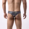Men's Low Rise Solid Color Flash Bikini Fashion Sexy Thong