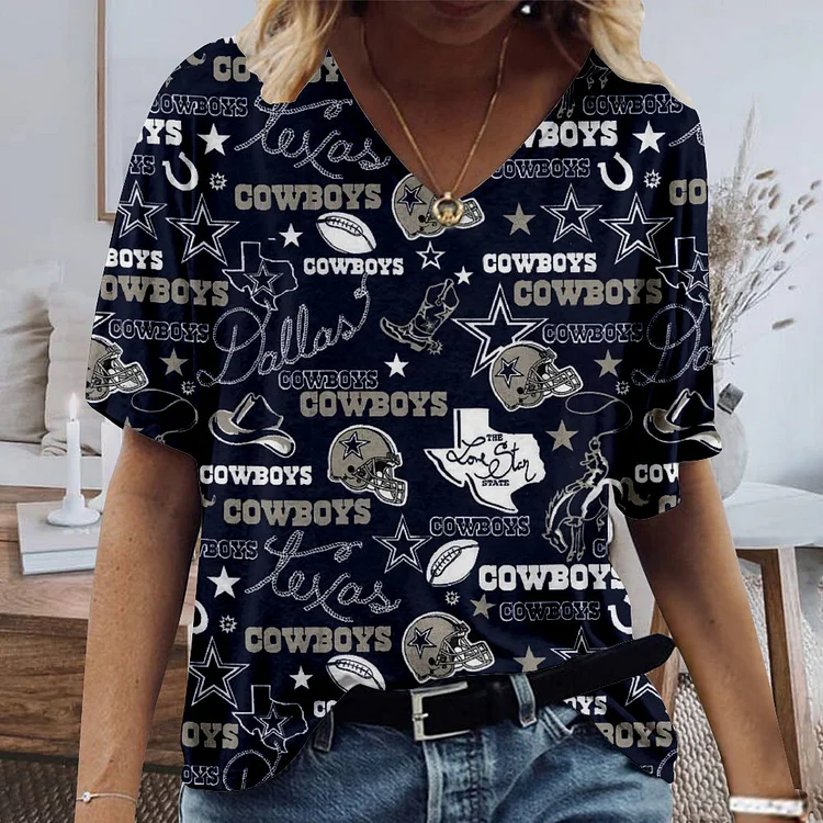 Dallas Cowboys Lightweight Short Sleeve V-Neck T-Shirt