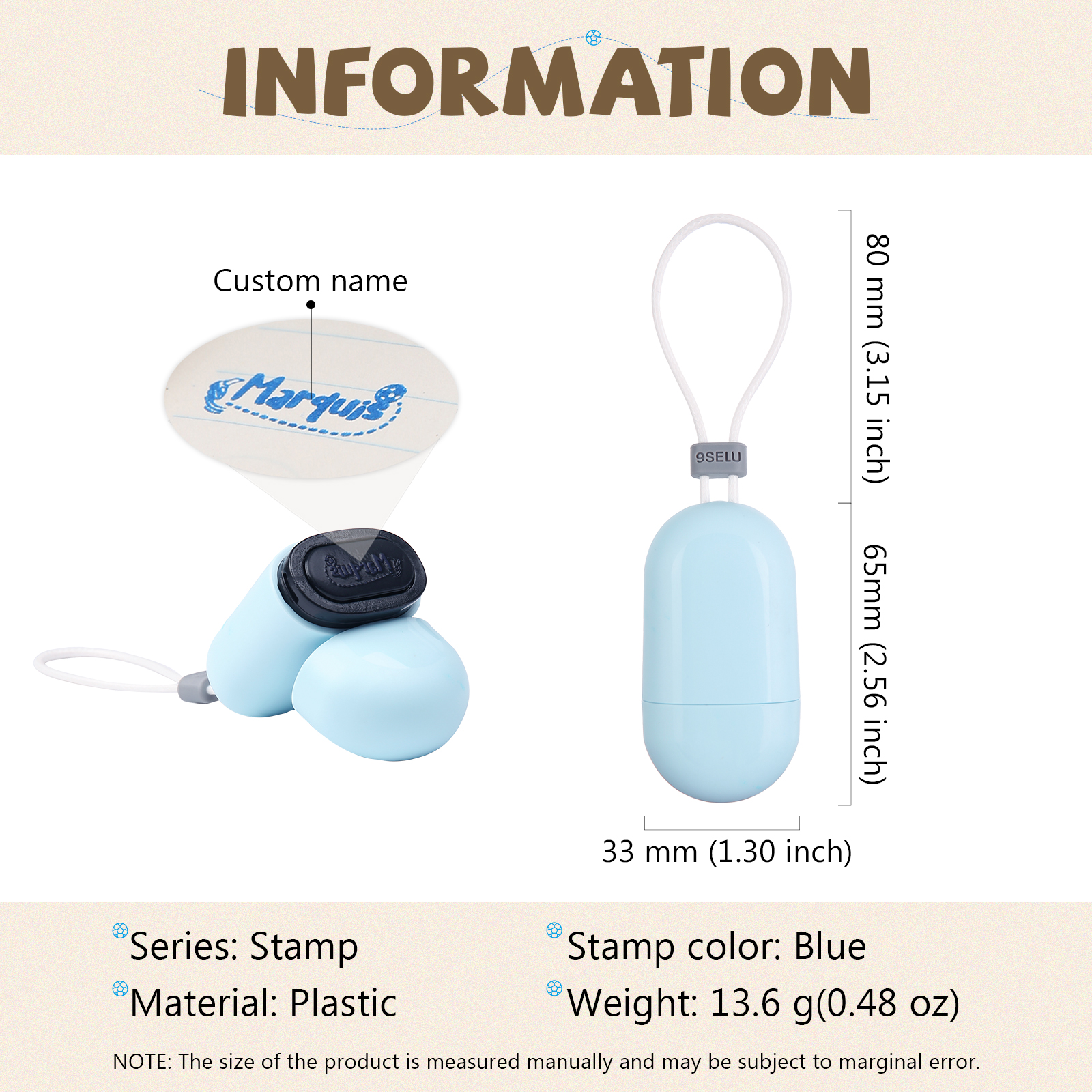 Timbro con nome personalizzato ragazzo regalo per studente scuola insegnante su libro/vestito