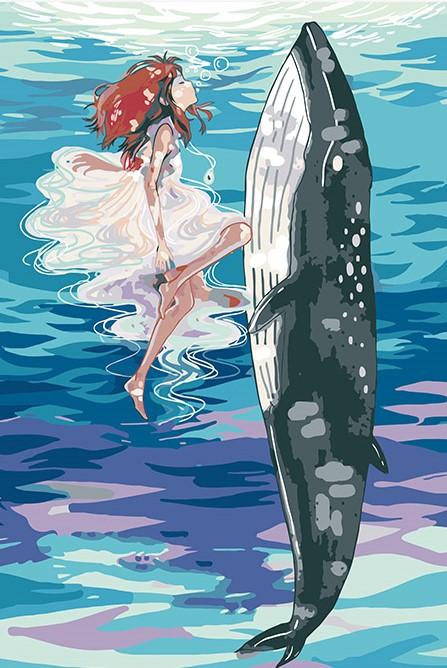 

Whale and little Girl – Paint By Numbers - 40*50CM, 501 Original