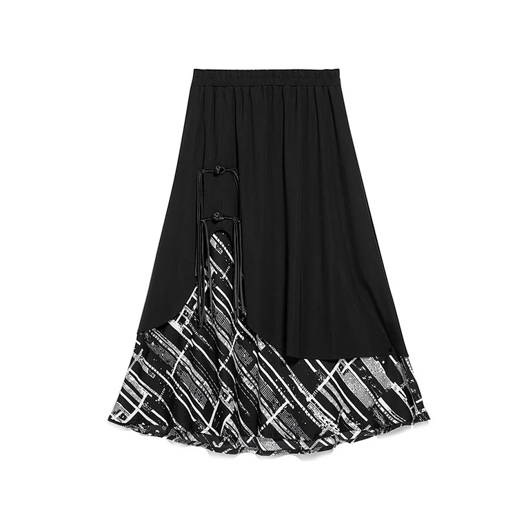 Casual Versatile Printed High Waist Skirt - yankia