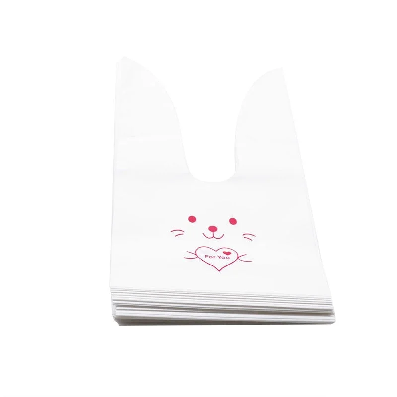 25pcs Bunny Cookies Bags Candy Biscuit Packaging Bag Birthday Wedding Favors Candy Gift Bags Easter Party Decoration Supplies