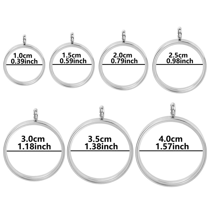 2 Pieces 304 Stainless Steel 18K Gold Plated Circle Solid Color Polished Pendant