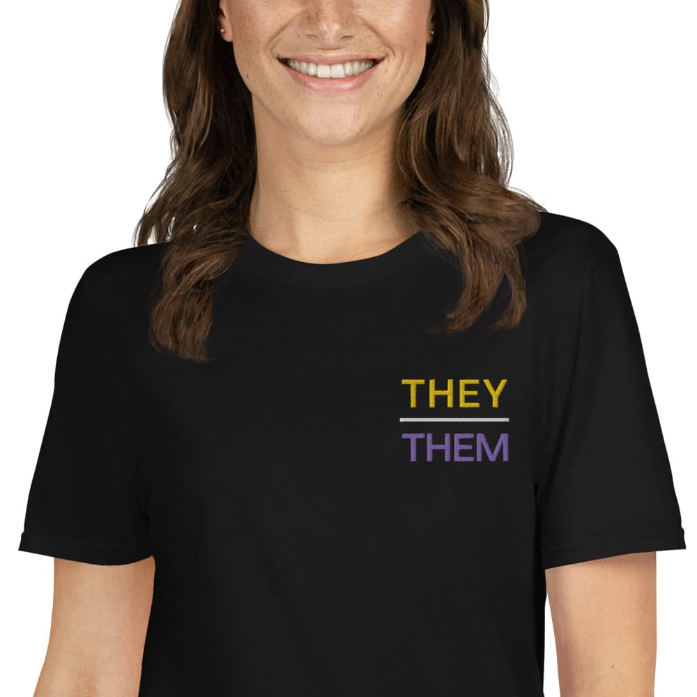 They them pronouns t-shirt (embroidery)