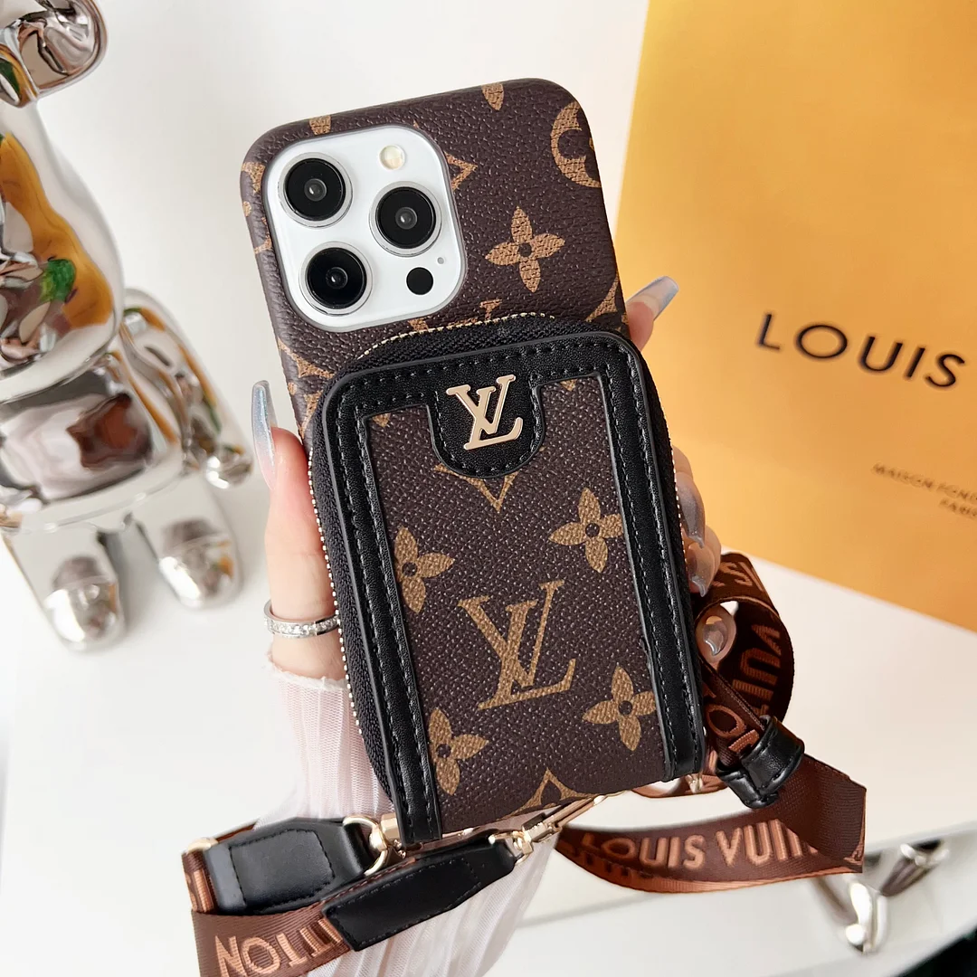 LV LV Monogram Canvas Wallet Crossbody Apple iPhone Case ProCaseMall