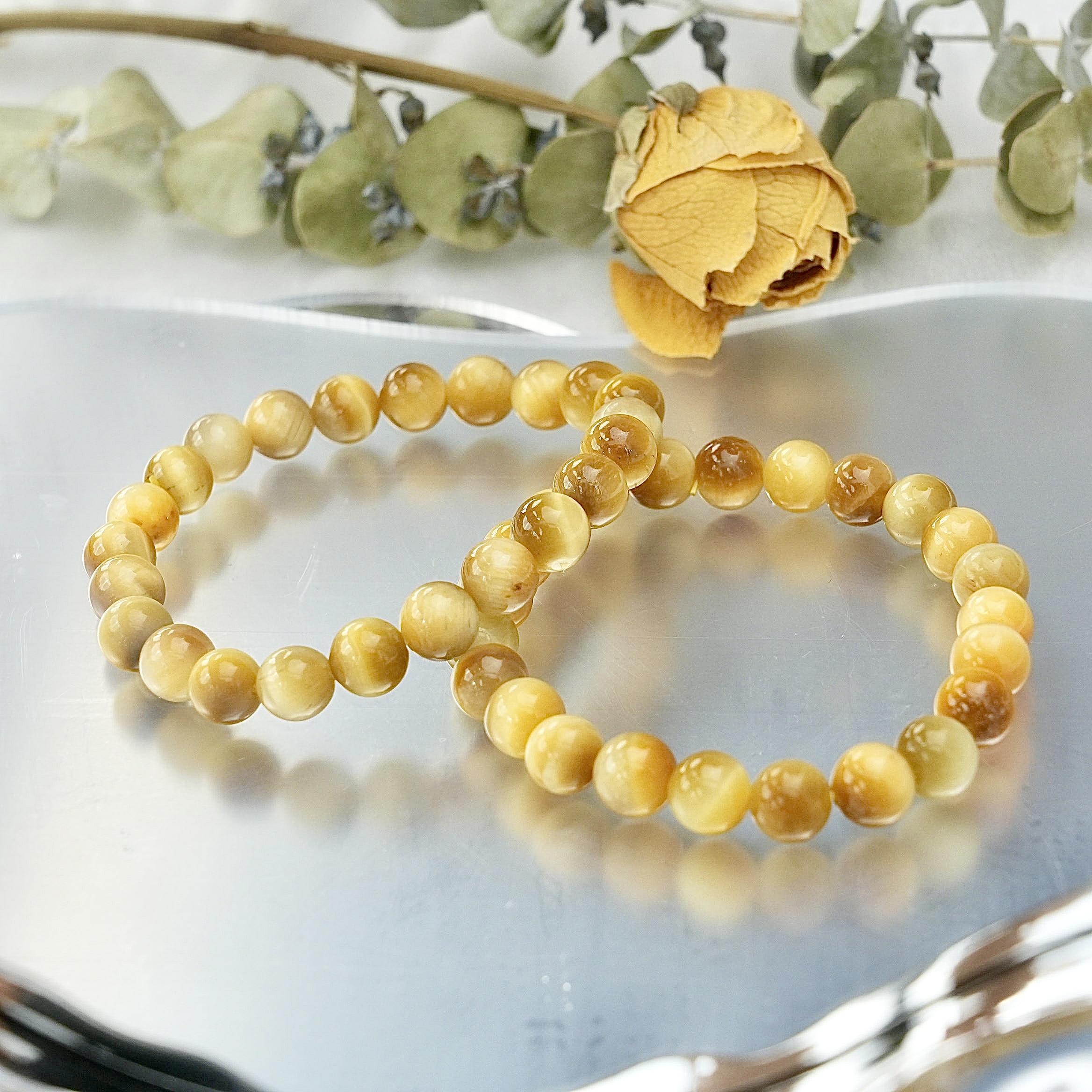 8mm Gloden Tiger Eye Stone Bracelet