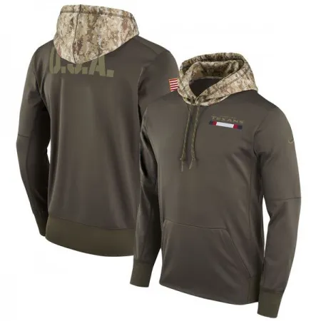 Men's Houston Texans  Olive Salute to Service Sideline Therma Pullover Hoodie