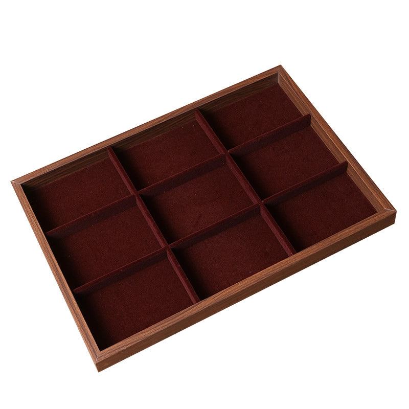 1 Piece Walnut Retro Solid Color Jewelry Display
