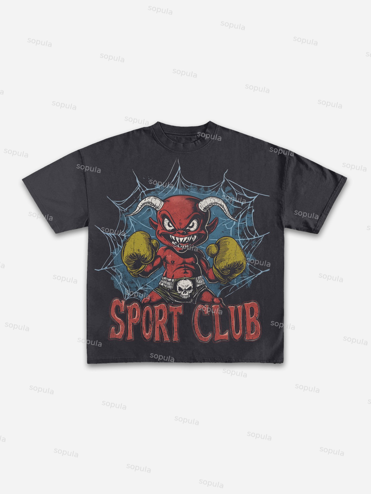 Evil Cartoon Baby Devil Boxer Cotton T-shirt - Sopula｜Premium Graphic Tees & Graphic Clothing