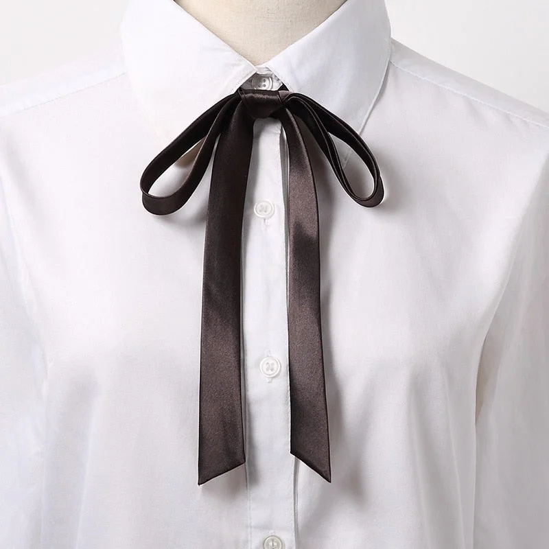 Korean Small Tie Bowtie College Style School Uniform Shirt Accessories Men's Women's Long Section Streamers Collars Flowers