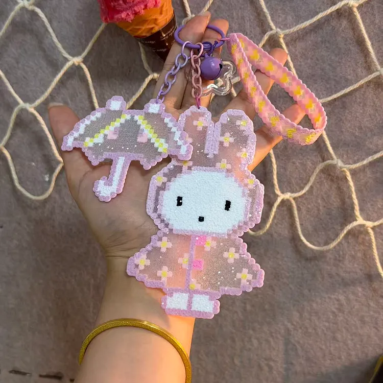 Pink Raincoat Miffy & Umbrella & Stripe Digital Pattern 