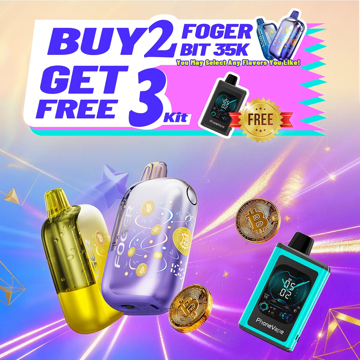 【Buy 2 Get 3 Free】Foger Bit 35K Disposable Media Kit Combo Sales Best Vape