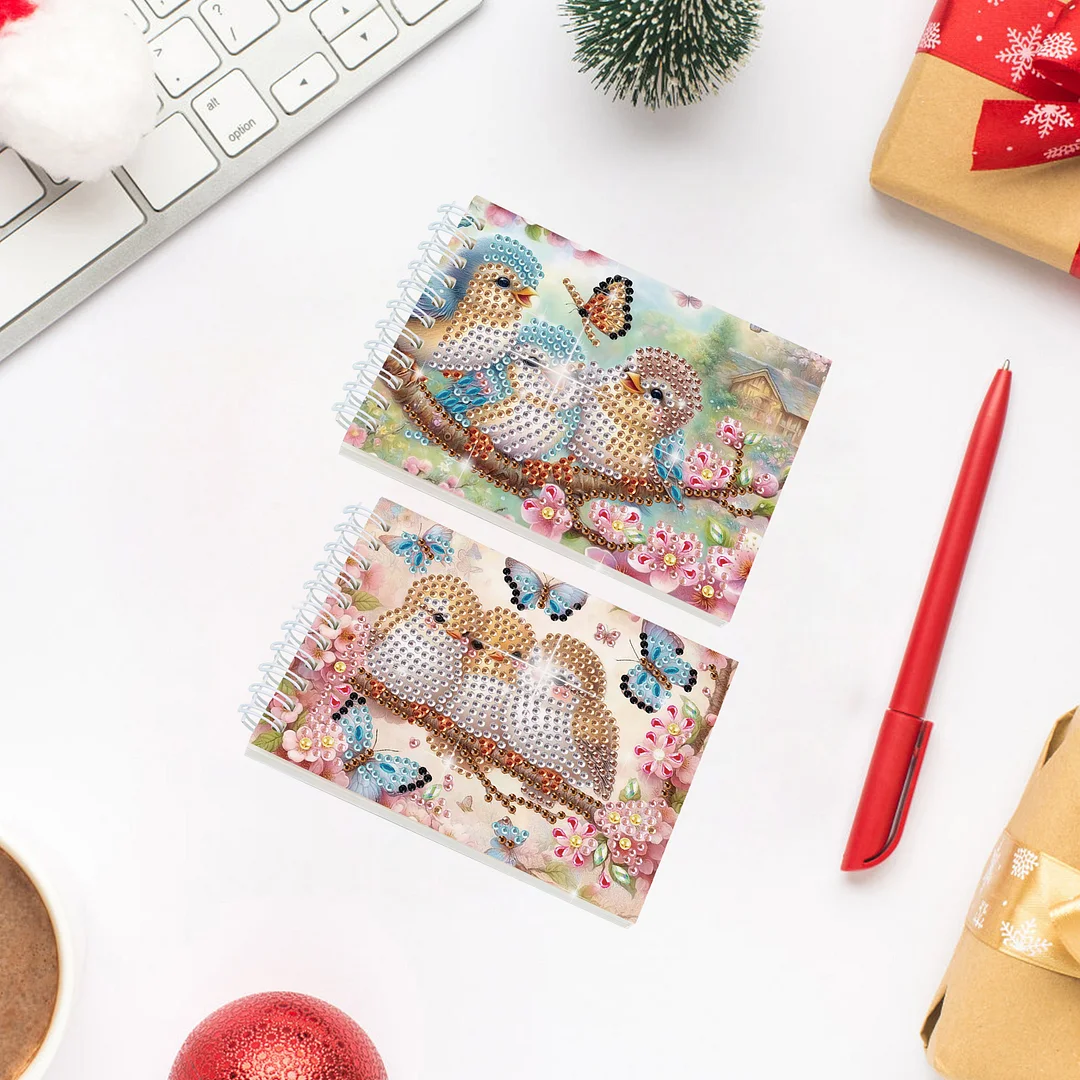 2 Pack Bluebird DIY Diamond Art Spiral Notebook Kit 80Pages No Lines for Adults