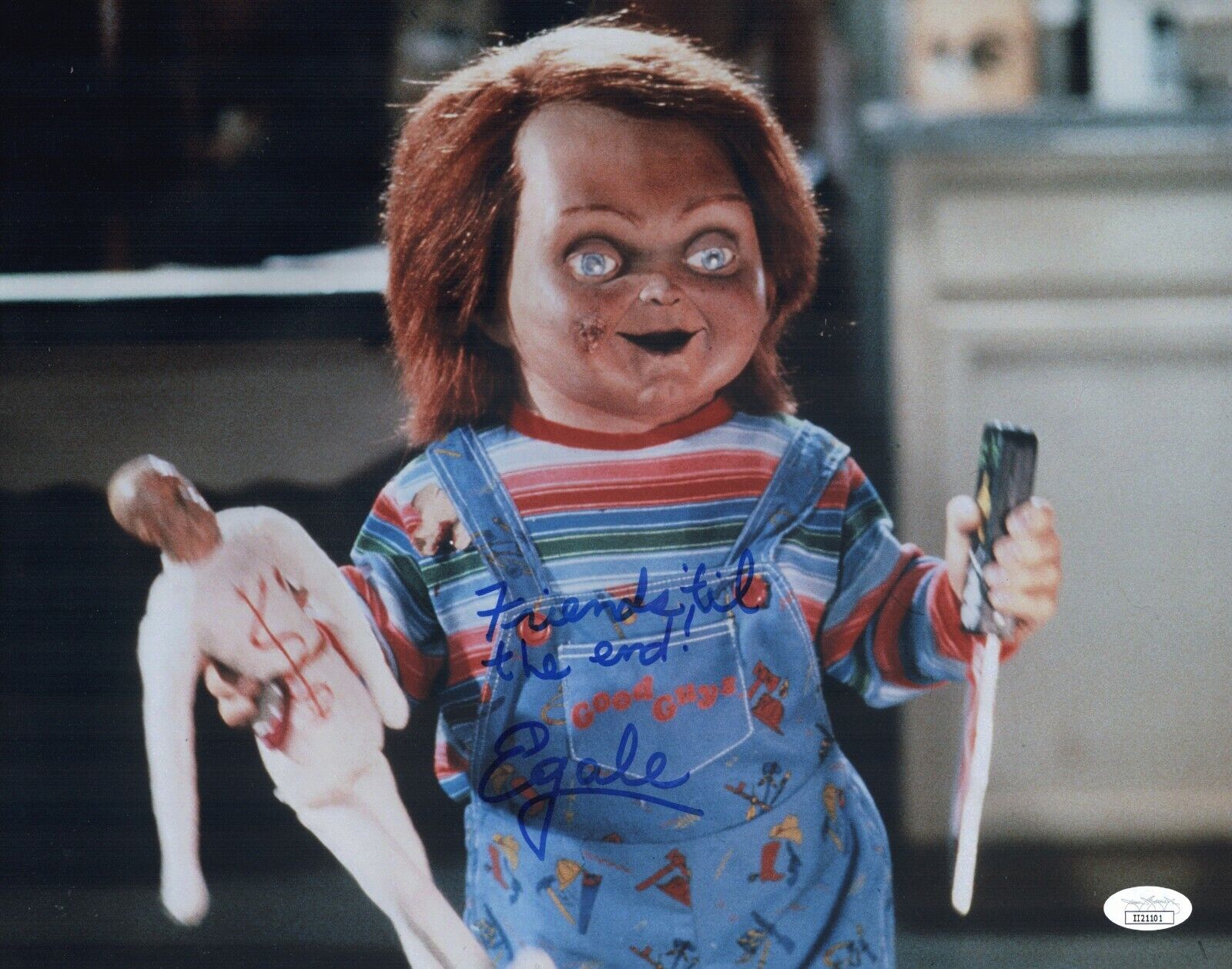 ED GALE Chucky Signed 11x14 Photo Poster painting Child's Play In Person Autograph JSA COA Cert