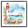 Seaside Lighthouse-11CT Stamped Cross Stitch 40*40cm/15.75*15.75in