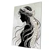 DIY Pearl Painting Veil Girl for Home Decor with Frame(30x40cm)