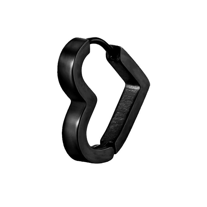 1 Piece Hip-Hop Rock Minimalist Star Heart Shape Metal Button 304 Stainless Steel Copper Gold Plated Hoop Earrings