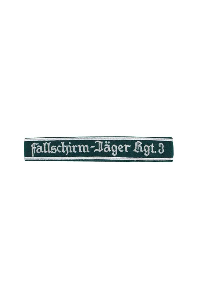   Luftwaffe Fallschirmjäger Rgt.3 Nco Dark Green Backing Cuff Title German-Uniform