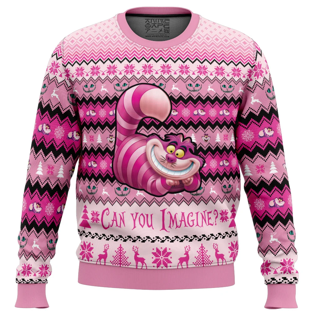 Cheshire Cat Alice in Wonderland Ugly Christmas Sweatshirt