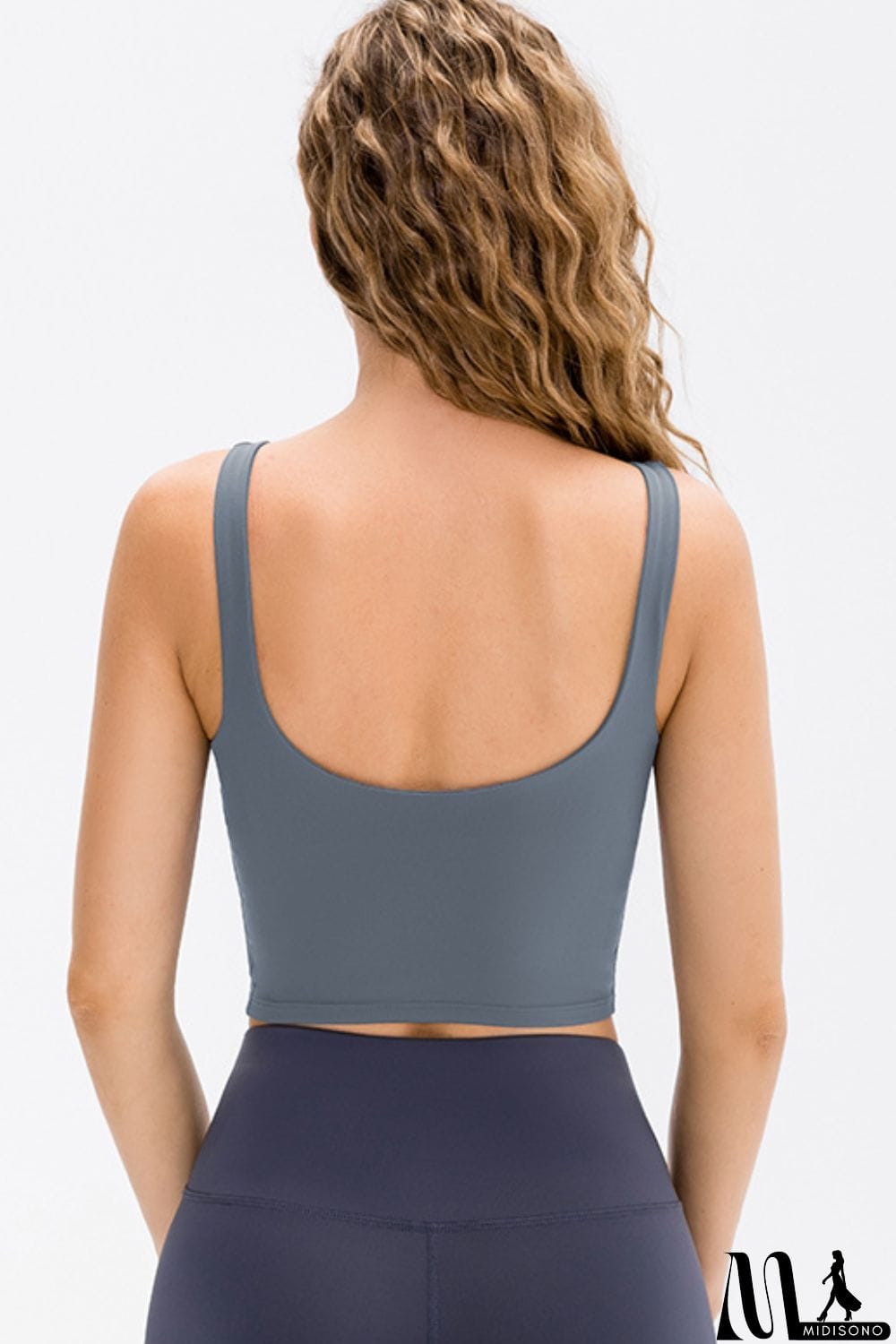 MidiSono - Cropped Scoop Neck Active Tank Top