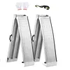 [US Local Warehouse] 2PCS 85 Inch Aluminum Motorcycle Ramp with Handle Truck Ramps with Safety Straps and Gloves Heavy Duty Folding Loading Ramps for Pickup Trucks