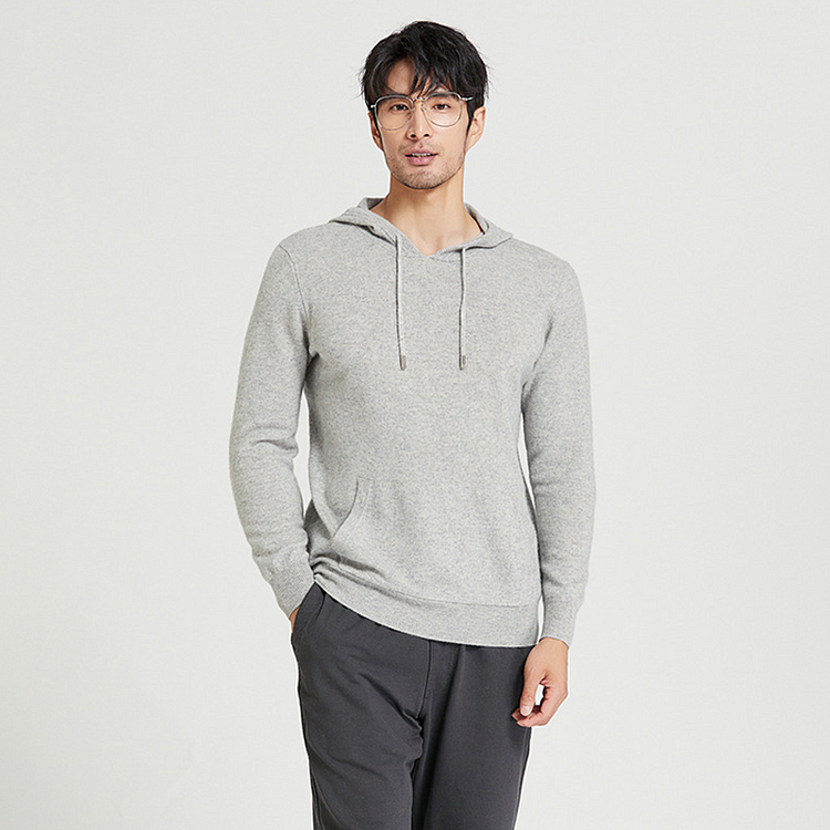 Men's Cashmere Hooded Sweater-Chouchouhome