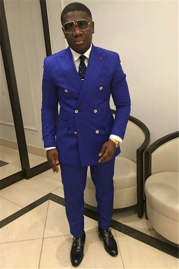 Bellasprom Amazing Royal Blue Designer Suits for Prom For Groom With Double Breasted Bellasprom
