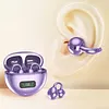 BT Wireless Bone Conduction Earphones with Noise Canceling Mics HiFi Touch Control Headset LED Digital Display Smart Control Earphone Clip-On Earbuds for Outdoor Cycling Running Exercise