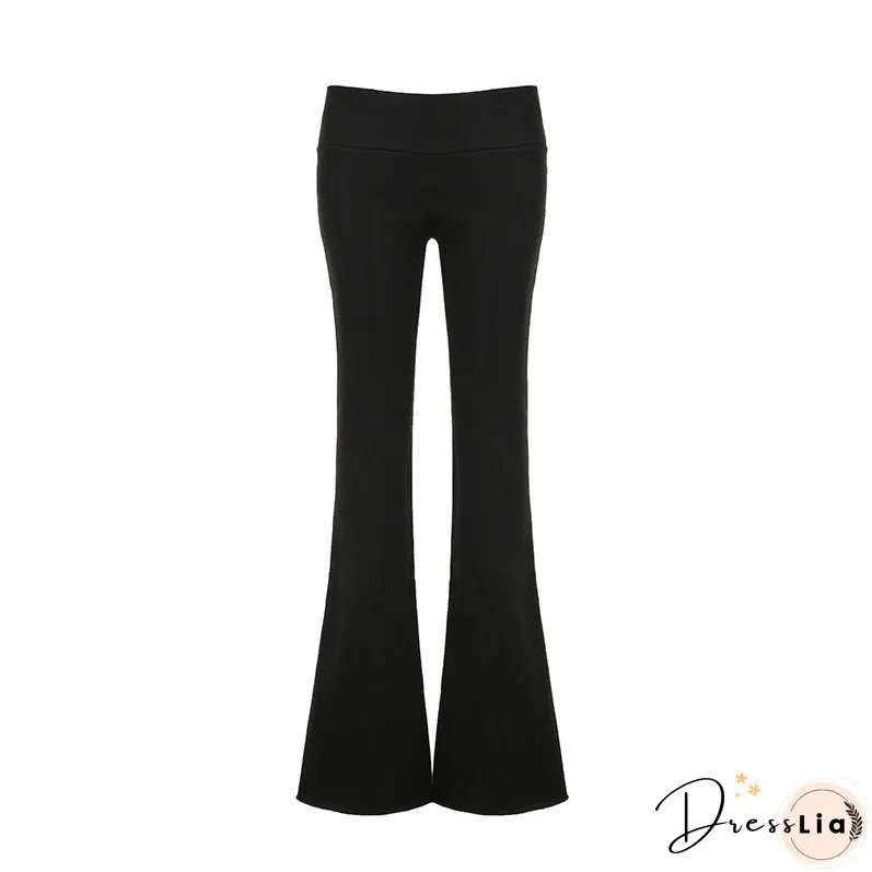 Basic Solid Color High Waist Sports Versatile Pants