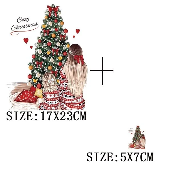 Mom&Baby Thermal Sticker On T-shirt DIY Washable Iron On Transfer For Clothing Loveful Design On Parent-children Clothes Patches