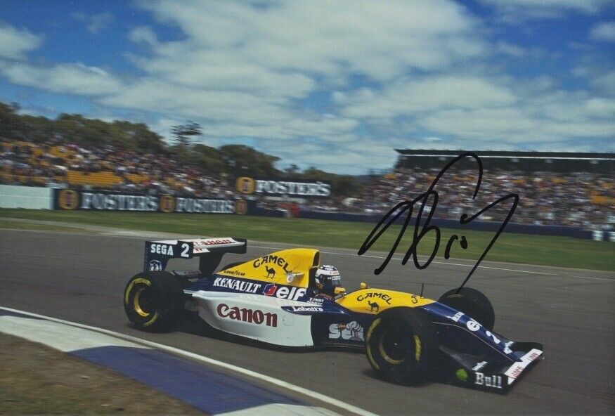 Alain Prost Hand Signed 12x8 Photo Poster painting F1 Autograph Canon Williams Renault 3