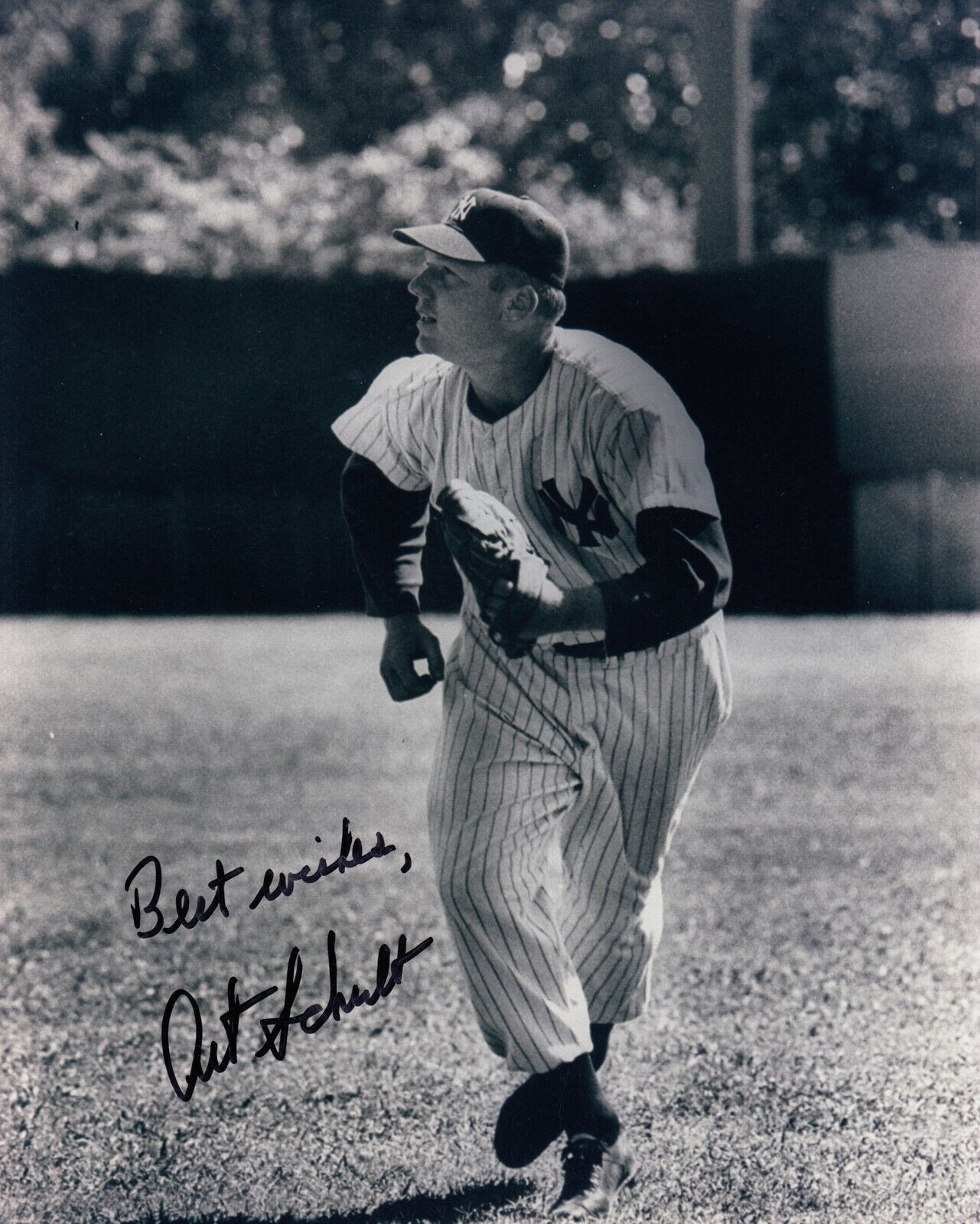 Art Schult #3 8x10 Signed Photo Poster painting w/ COA New York Yankees 033119